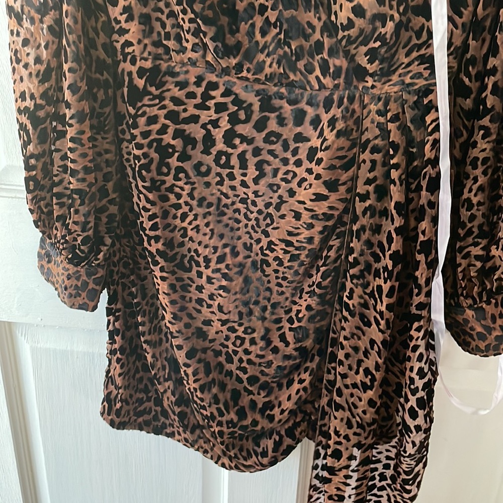 Misguided Animal Print Devore Drape Bodycon Dress - image 3